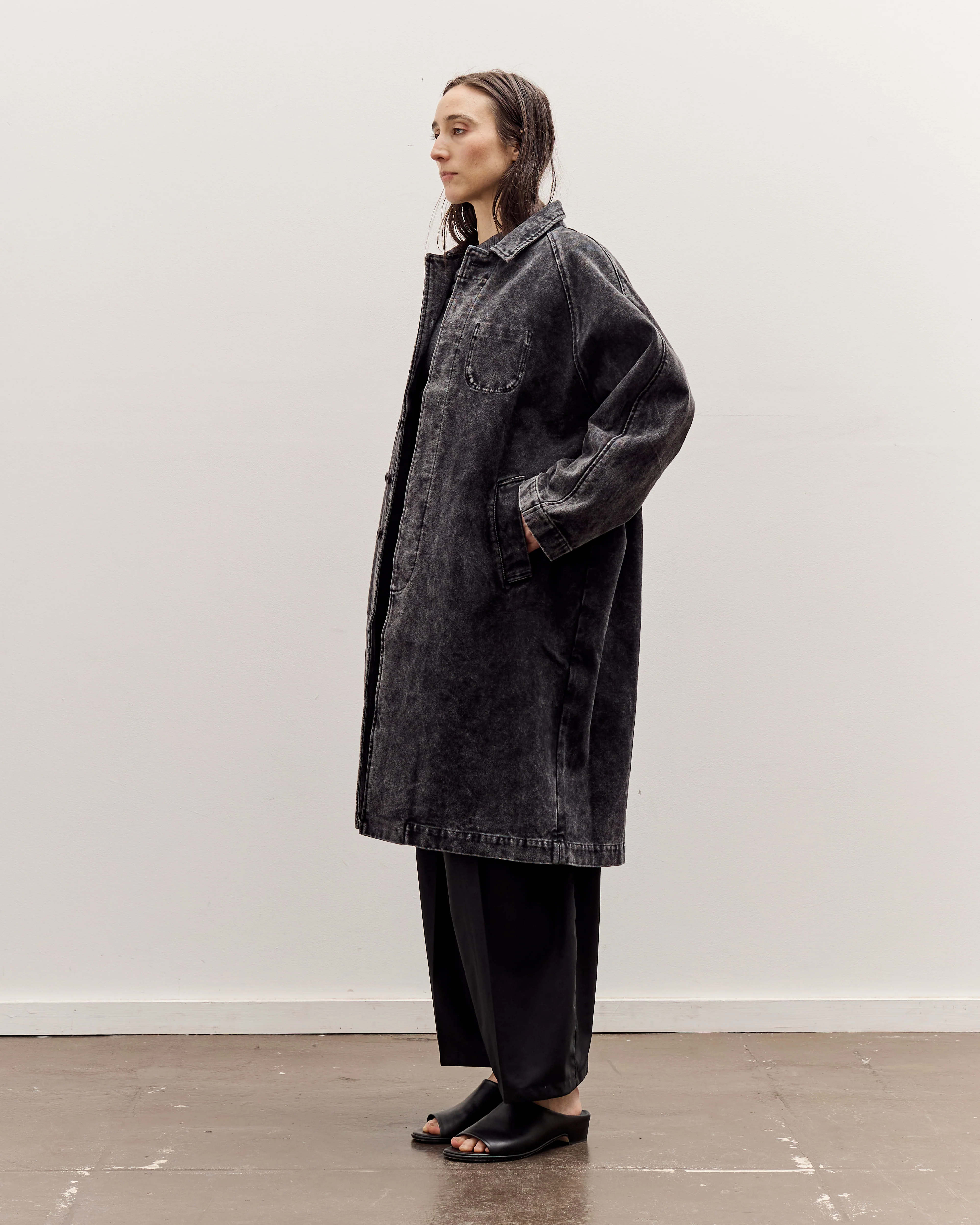 7115 by Szeki Fall Duster, Spotted Washed Black - Image 4