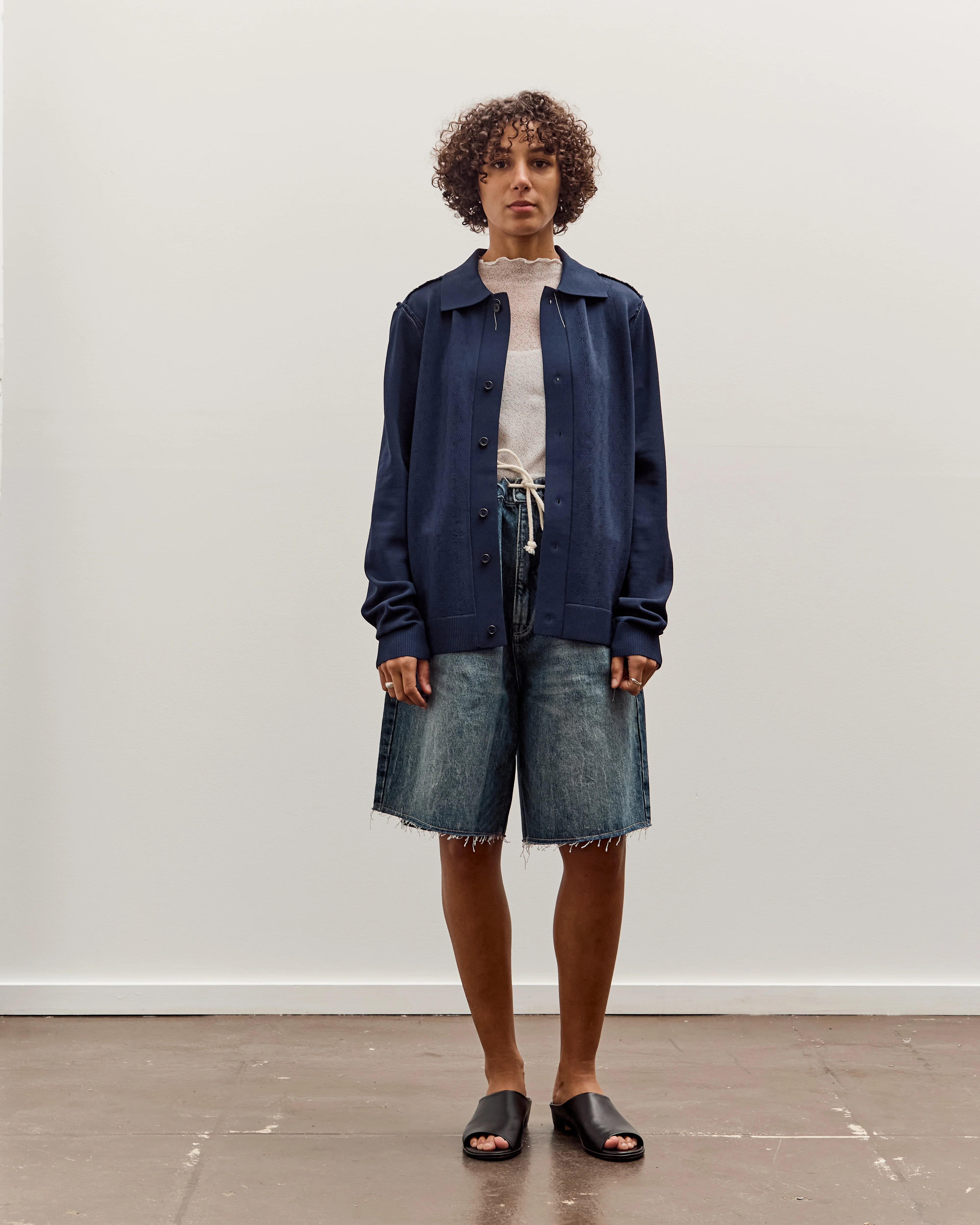 Camiel Fortgens Ajur Cardigan, Petrol - Image 3
