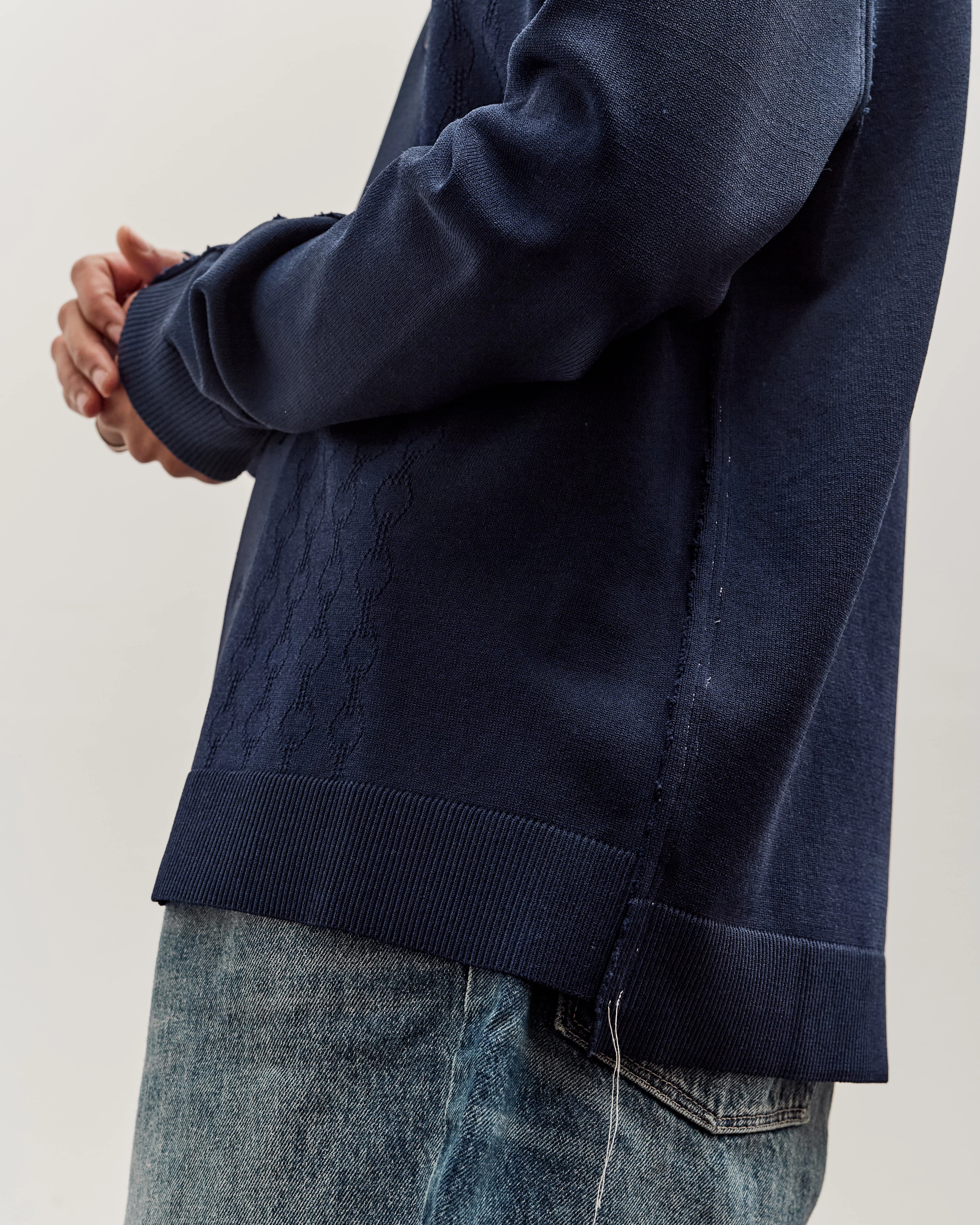 Camiel Fortgens Ajur Cardigan, Petrol - Image 9