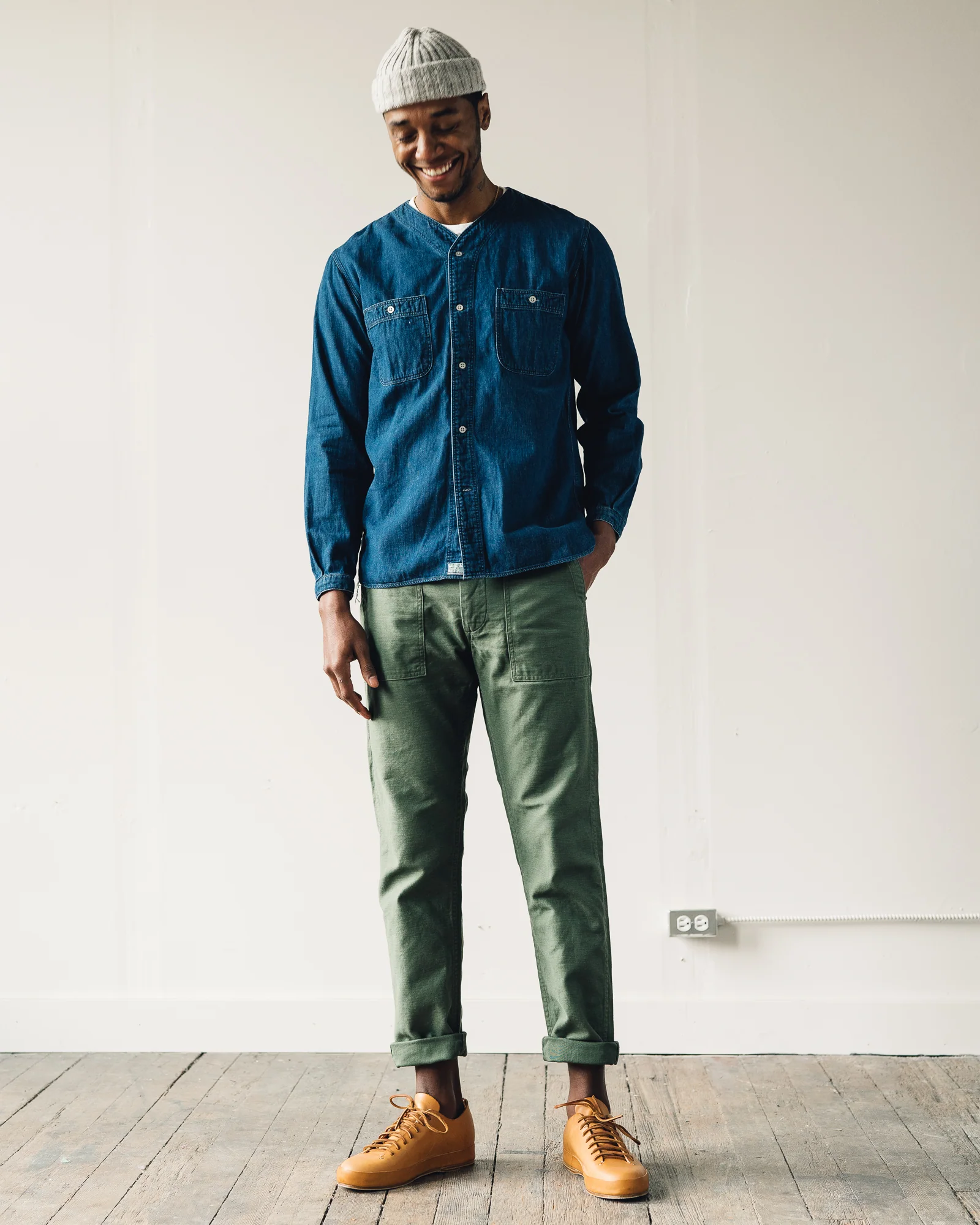 orSlow Slim Fit Fatigue Pant, Green - Image 5