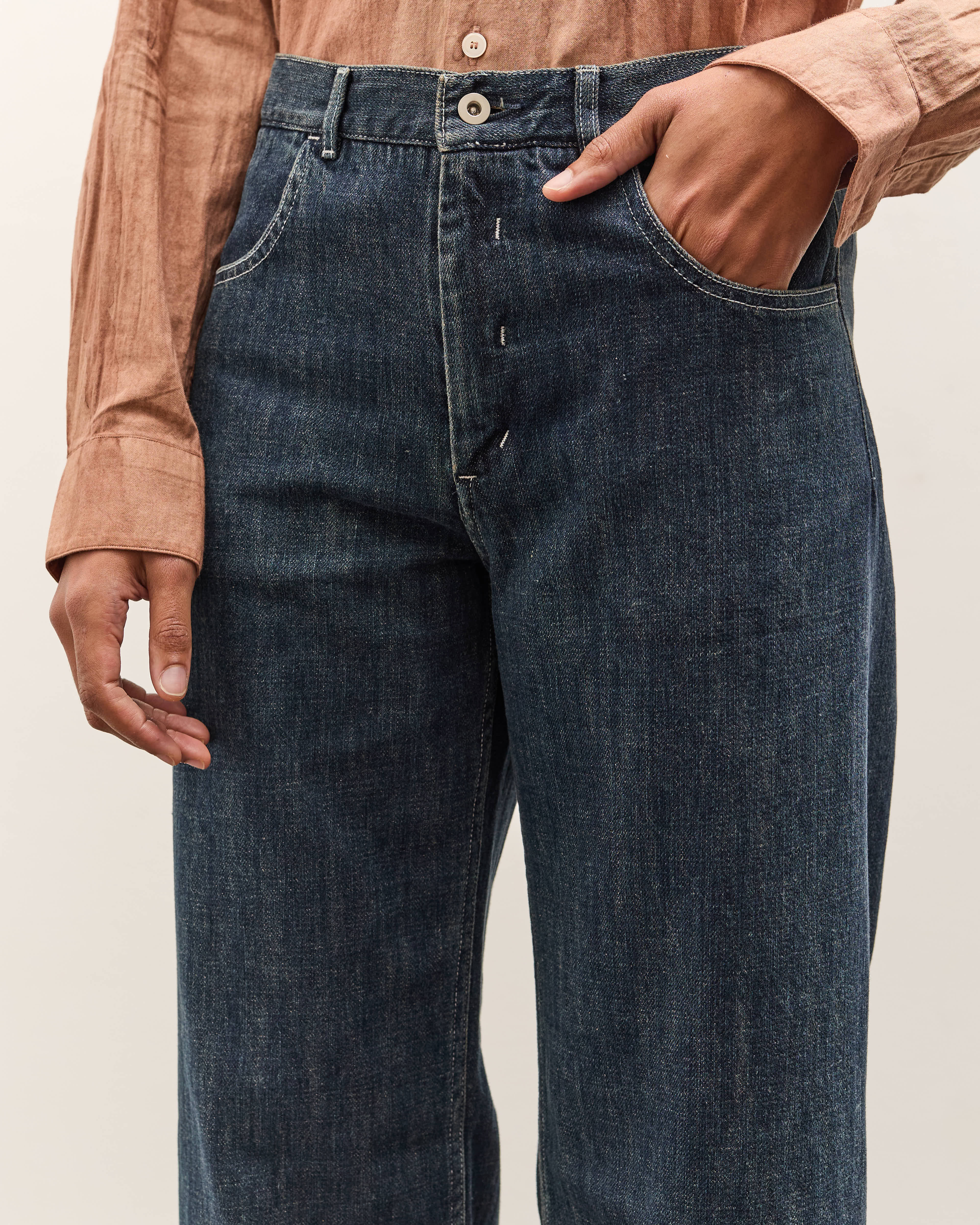 seya. Tofu Brother Jeans, Faded Indigo - Image 7