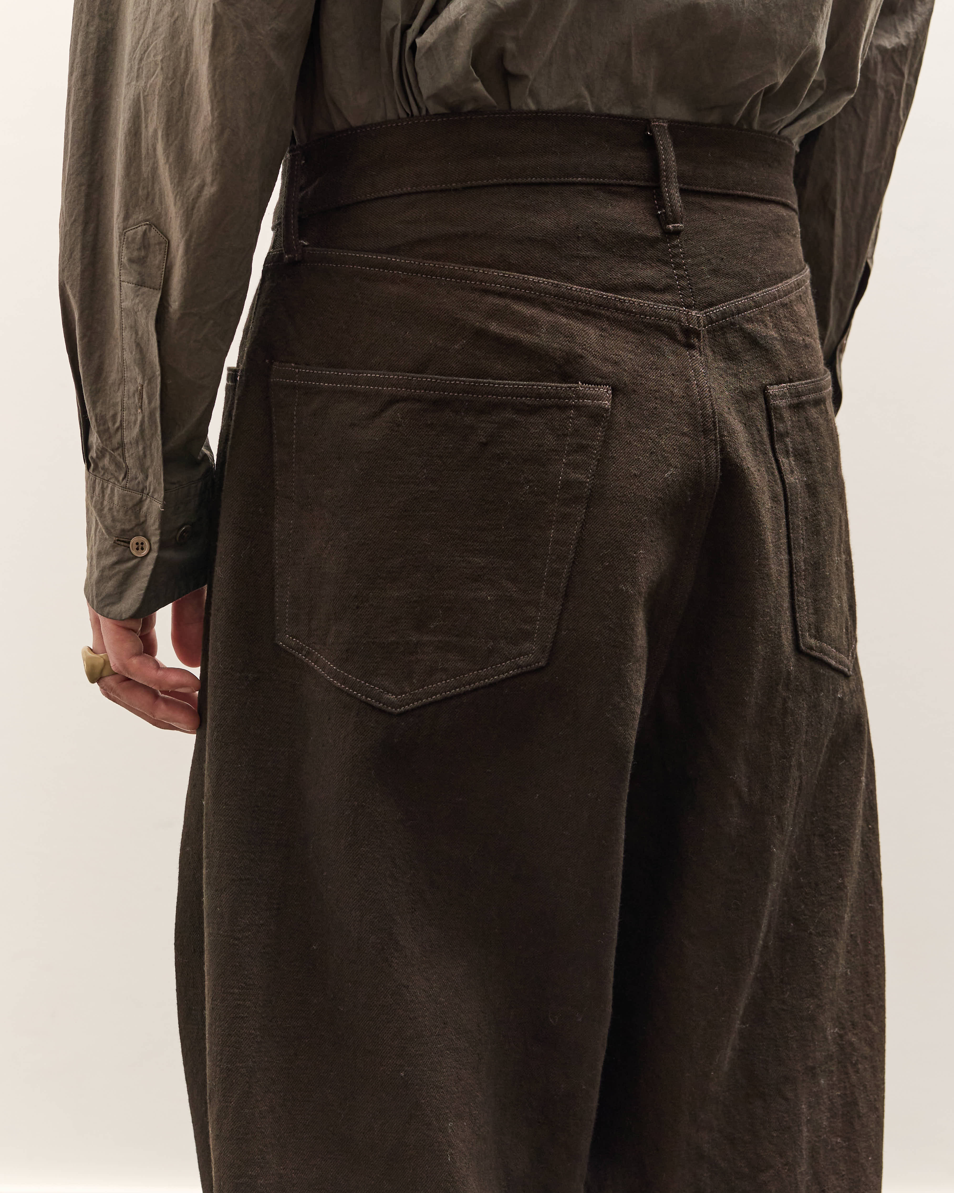 Yoko Sakamoto 5 Pocket Baggy Pants, Kakishibu - Image 8